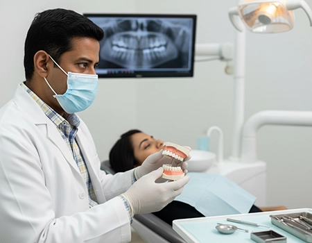 Restore missing teeth with implants, bridges or dentures in Coimbatore